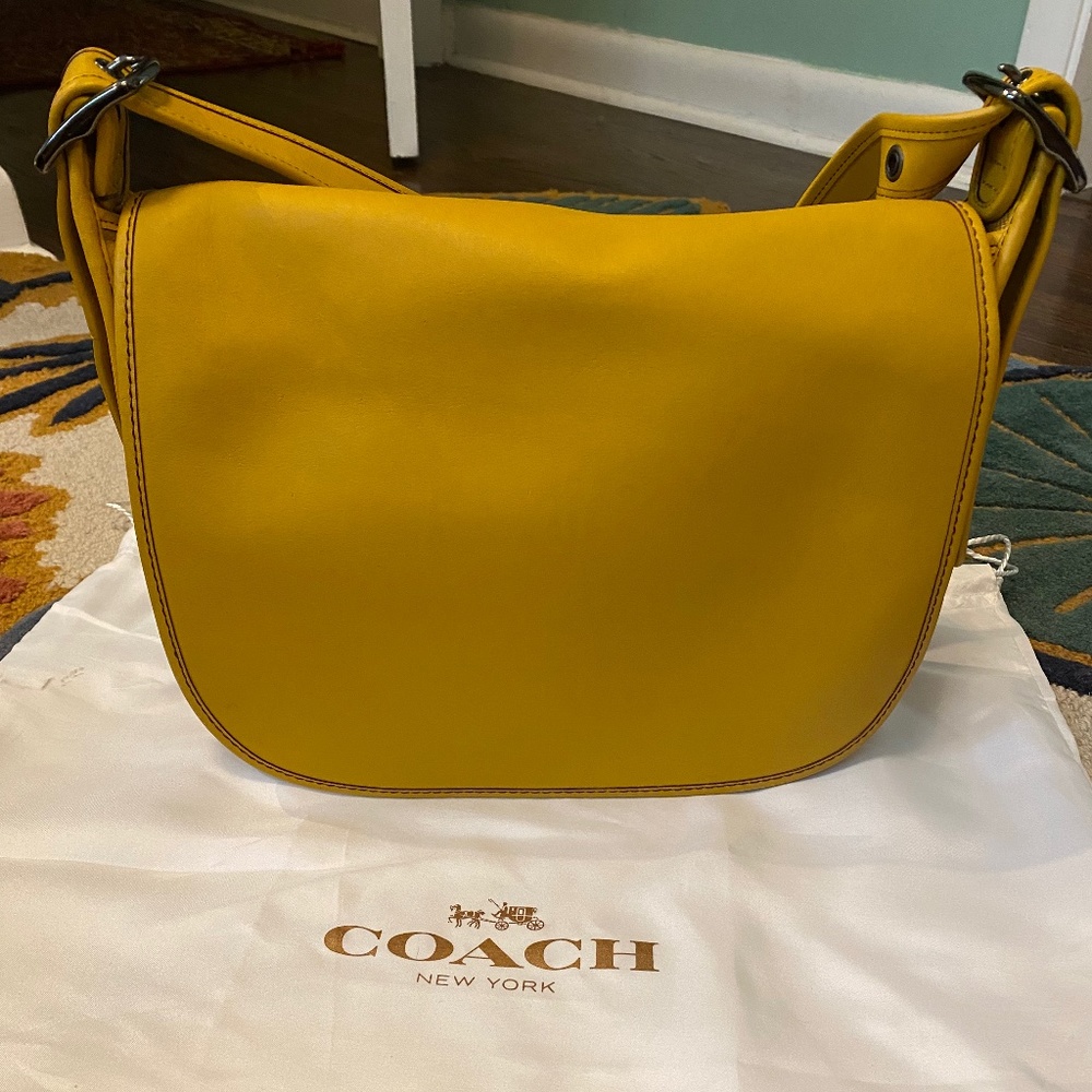 Coach Glove tanned Saddle Bag Flax
